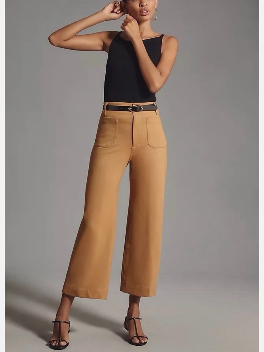 Anthropologie Maeve Colette Cropped Wide-Leg Trousers – Ponte Edition
